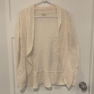 Roxy cream light weight cardigan size Large